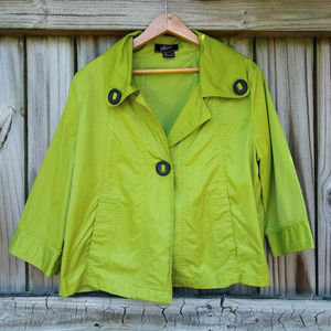 Luii Chartreuse Green Waist Length Blazer Jacket